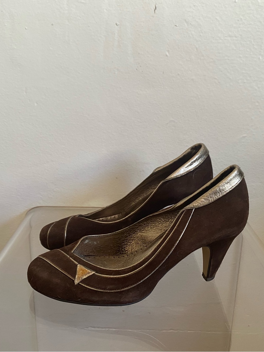 Vintage Diesel Brown Suede Heels – Rare Avant-Garde Design